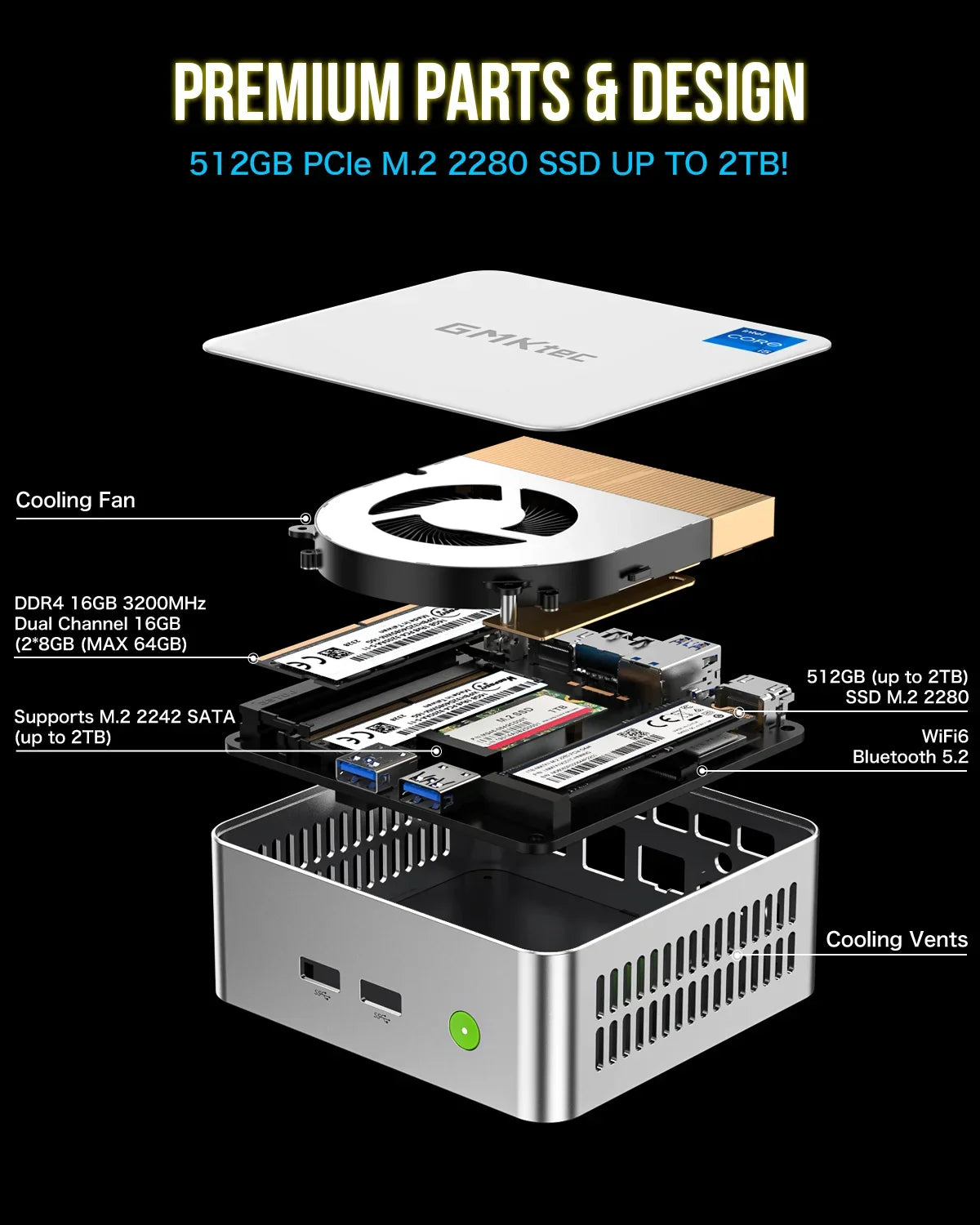 GMKtec NucBox M3 Mini PC Intel® Core™ i5-12450H