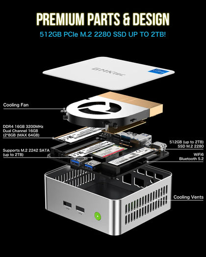 GMKtec NucBox M3 Mini PC Intel® Core™ i5-12450H