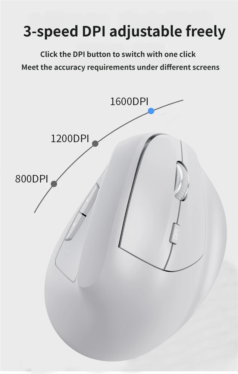GMKtec Ratón vertical ergonómico inalámbrico Bluetooth y 2,4 GHz