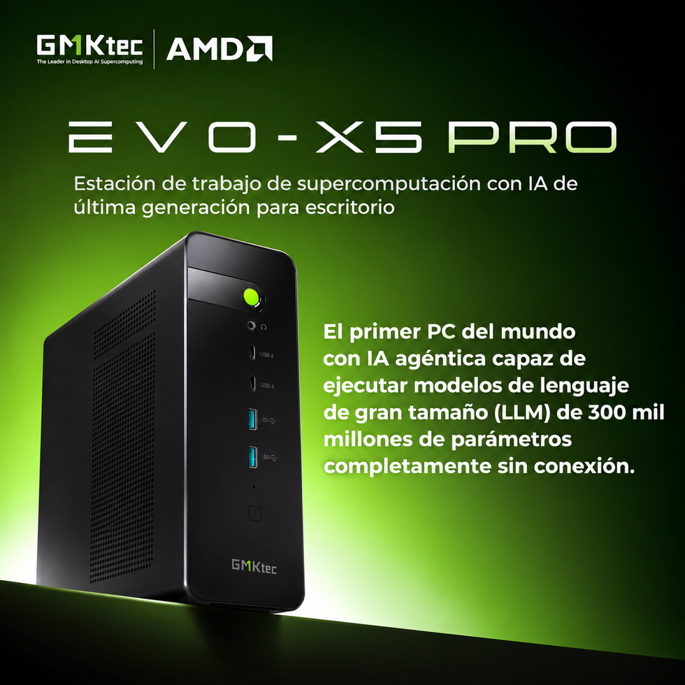 GMKtec EVO-X5 PRO Mini PC con IA AMD Ryzen™ AI Max+ PRO 495