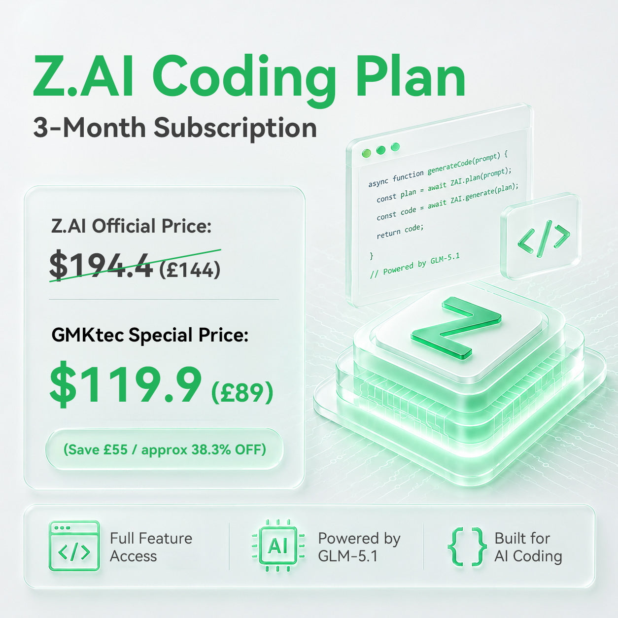 Suscripción de 3 meses a Z.AI Coding Plan