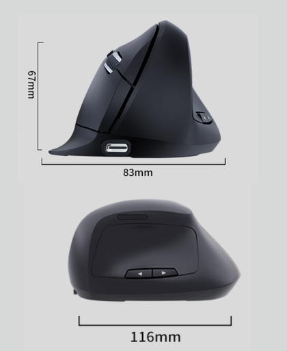 GMKtec Ratón vertical ergonómico inalámbrico Bluetooth y 2,4 GHz
