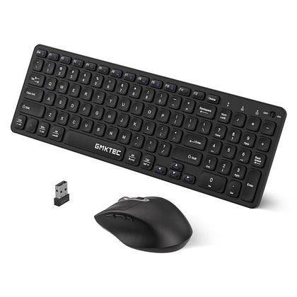 GMKtec Pack de teclado completo y ratón inalámbricos de 2,4 GHz