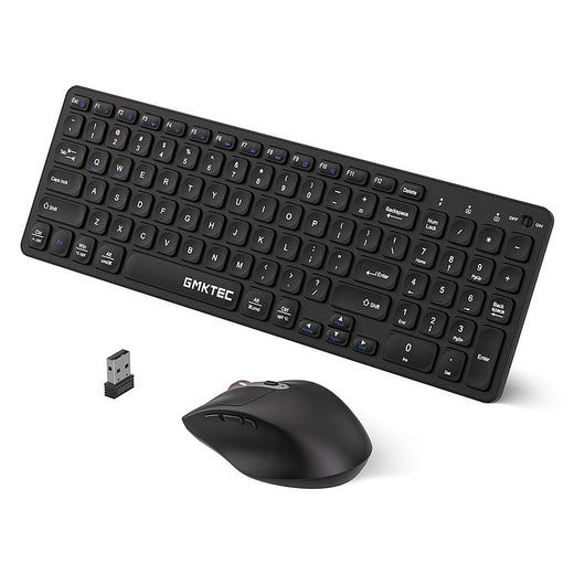 GMKtec Pack de teclado completo y ratón inalámbricos de 2,4 GHz