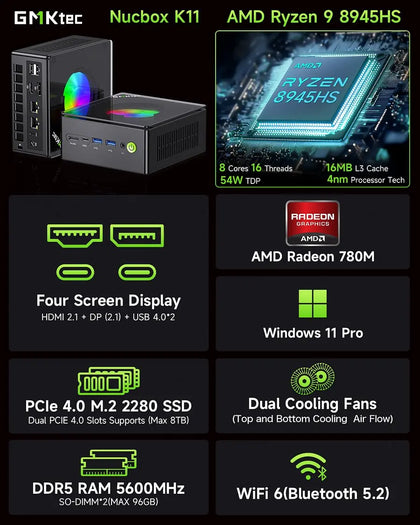 GMKtec NucBox K11 Mini PC AMD Ryzen™ 9 8945HS