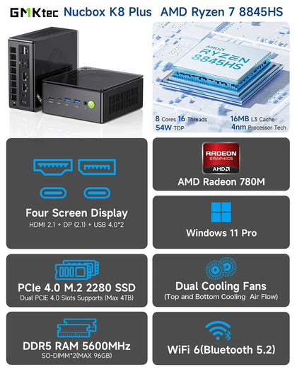 GMKtec NucBox K8 Plus Mini PC AMD Ryzen™ 7 8845HS